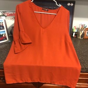 Papermoon short sleeve orange blouse size S